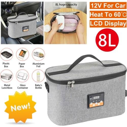 8L Car Electric Food Heating Bag Portable Lunch Box Warmer Milk Oven Container