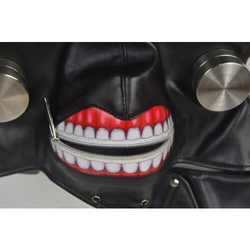Tokyo Ghoul Cosplay Kaneki Ken Mask Adjustable Zipper Masks PU Leather Cool Mask Blinder cosplay costume