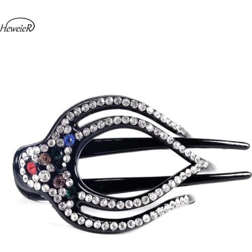 Hair Jewelry Women Rhinestone Duckbill Clips Plastic Claws Combs Hairpins Ponytail Holder
