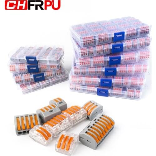 Universal fast 222 TYPE wire cable connector mini compact push-in terminal block 0.08-2.5mm2 212/213/214/215/218 Mixed box