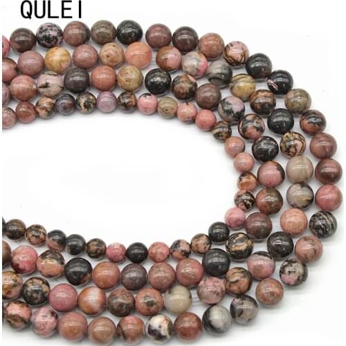 Handmade Jewelry Accessories Natural Black Line Red Stone Loose Beads Faceted Round Beads DIY 4 6 8 10 12MM Jewelry Making Brace