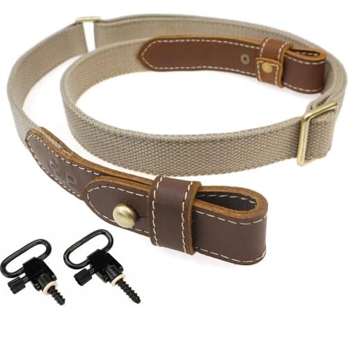 Leather Tactical Rifle Gun Sling Strap Adjustable Shotgun Bindings Shoulder Belt For Shooting Hunting Gun Accessories