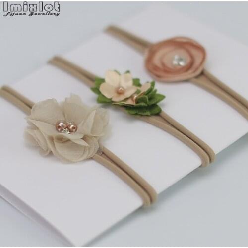 Imixlot 3pcs/set Newborn Baby Flower Headband Infant Girls Bowknot Elastic Head Band Princesses Headwear Accessories Gifts