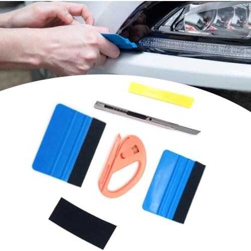 19pcs Car Wrap Vinyl Tools Set 6 Film Wrapping Carbon Fibre Felt Squeegee Safety Razor Easy To Carry Anti Scratch Durable