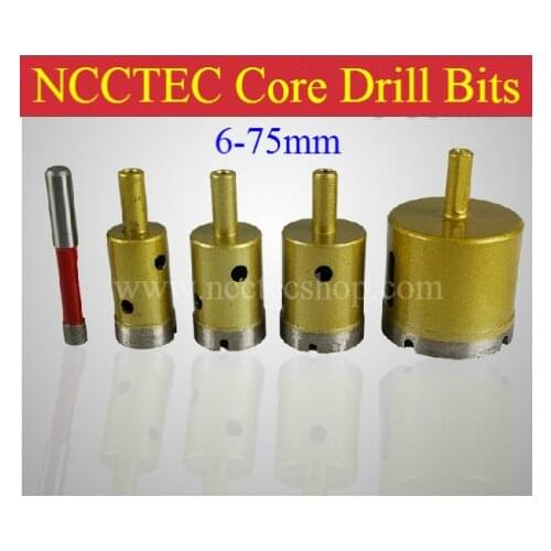 75mm Luxury Diamond Core Drill Bits FREE shipping | 3'' marble Ceramic tile concrete brick wall core bits | nice Golden color