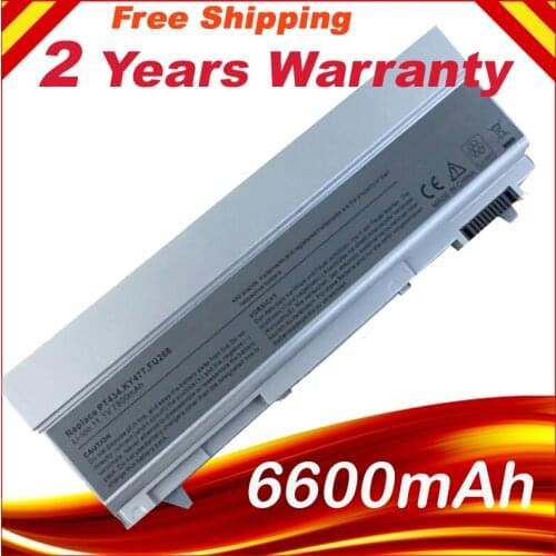 9Cell 6600mAh Laptop Battery For Dell Latitude E6400 E6410 E6500 E6510 PT434 PT435 PT436 PT437 Free shipping