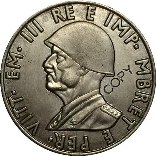 Albania 1939 0.5 Lek Francs coin copy 24mm