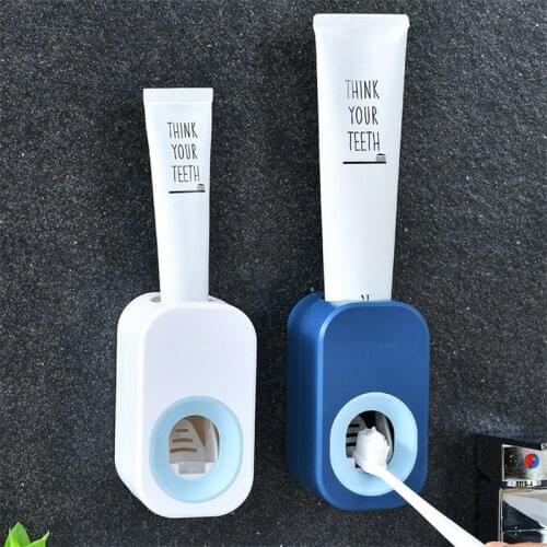 Automatic Toothpaste Dispenser Wall Mounted Dust-proof Toothbrush Holder Household Adult Child Toothpaste Rack Bath Accessories