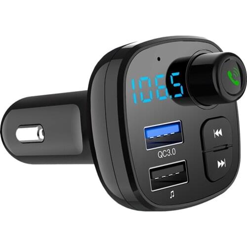 Car Charger Quick Charging Car Charging Qc3.0 Fast Charging Car Cigarette Lighter Plug MP3 Player Multifunction Bluetooth