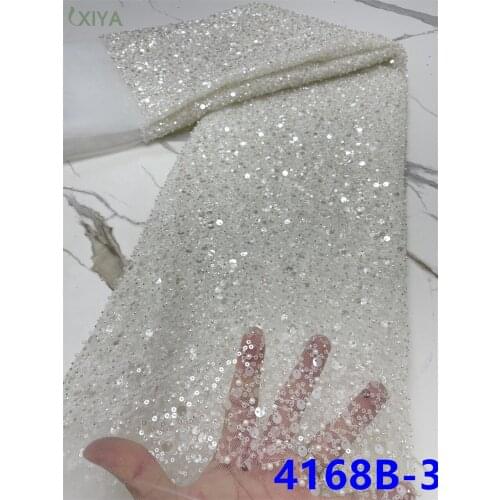 Pure White African French Mesh Tulle Lace with Bedas High Quality Sequin Lace Fabric for Sewing Nigerian Sequence Lace APW4168B