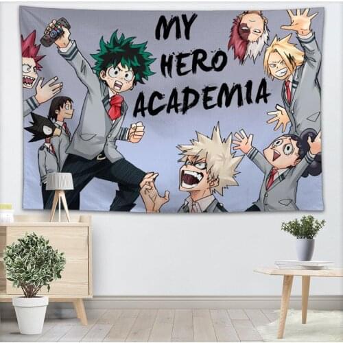 My Hero Academy Wall Tapestry Custom Your Pattern Yoga Office Sofa Tapestry Bedspread For Kids Room College Dorm Decoration