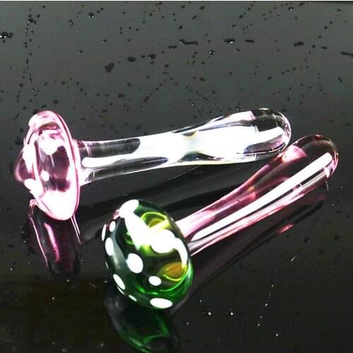 Crystal Mushroom Penis Glass Mens Womens G-Spot Anal butt plug Beads Masturbation erotic Expander adults Sex toys Products
