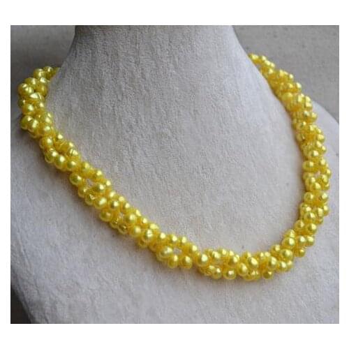 Fine Favorite Pearl Necklace Yellow Prome Birthday Freshwater Pearl Necklace Wedding Party Women Gift Handmade Smart Jewelry