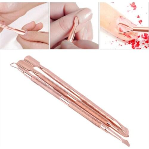 DIY Nail Art Tools Kit 3Pcs/Set Rose Gold Nail Cuticle Pusher Clipper Scissor Nipper Tweezer Picker Stainless Steel Manicure