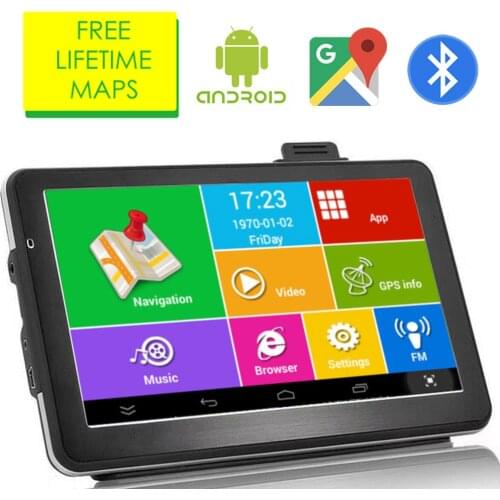 Oriana 7" Inch Android Quad Core 16GB Car GPS Navigation Sat Na AV-IN Bluetooth WIFI FM Transmitter Bundle Free maps