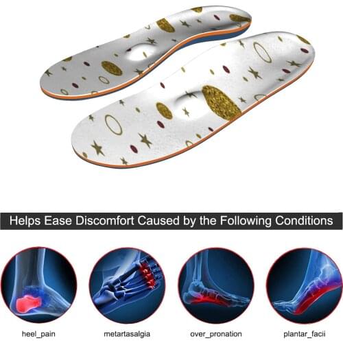 Gold Round iFitna Full Length Inserted EVA-Orthopedic Arch Support Insoles with Anti-Slippery for Metatarsal Suffer