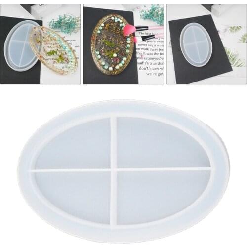 Oval Tray Crystal Epoxy Resin Mold Fruit Plate Storage Box Silicone Mould DIY Crafts Decorations Ornaments Casting Tool