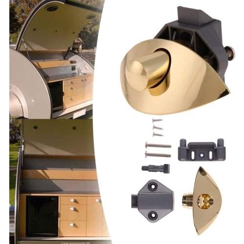 Push Button Latch Half-Moon Cupboard Door Knob Alloy Handle Rv Wardrobe Ambry Boat Motorhome Caravan Furniture Lock