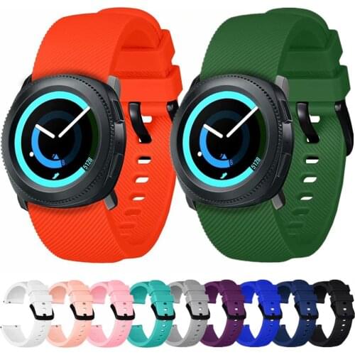 20mm Sports Silicone Watch Bands For Samsung Gear Sport Soft Silicone Gear Sports Replacement Bracelet Rubber Wrist Straps 20 mm