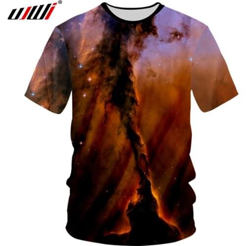 UJWI Summer Style Men T Shirt 3D Star Galaxy Space Printing Clothes T-shirts For Mens Short Sleeved Tops Tees T-shirt S-7XL