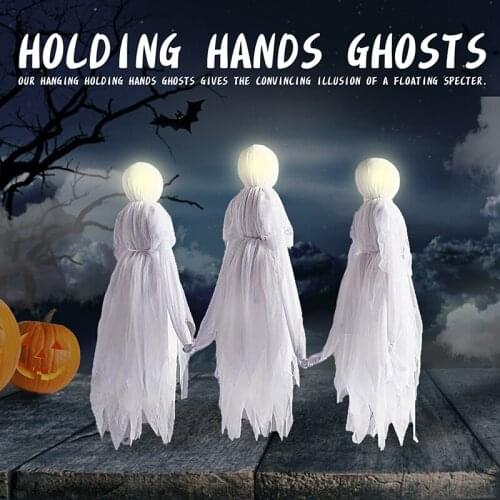 Halloween Ghost Decoration Halloween Holding Hands Ghosts Decoration Glow Haunted House Ghost Decor Ornaments Home Garden Decor