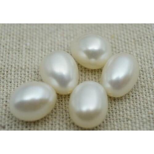 High Luster Pearl Jewelry,9-10MM Freshwater Pearl Rice Beads , Oval Teardrop Pearl Pairs,Ivory White Color,Teardrop Briolette