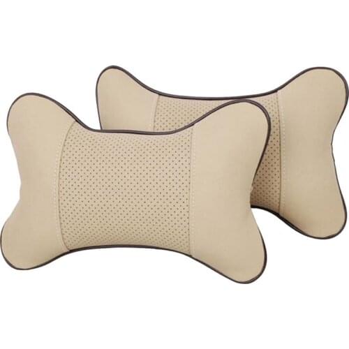 Universal 1PC Four Seasons Artificial Leather Memory Foam Inflatable Car Headrest Supplies Neck Travel Accessories Pillow