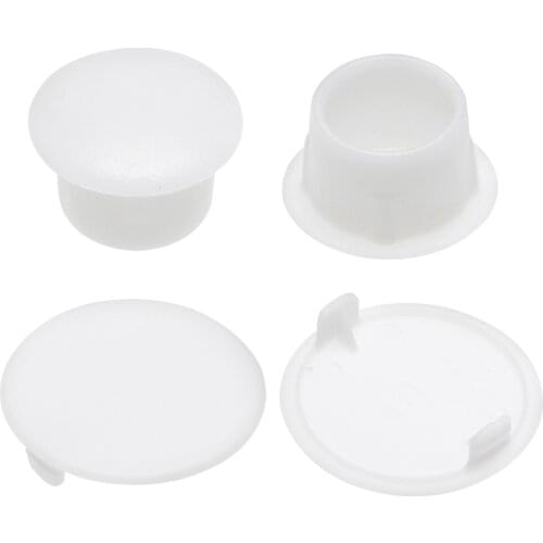 Uxcell 20-500Pcs Screw Cap Cover 10mm Dia White Plastic Locking Hole Plug Button Top Flush Type for Cabinet Cupboard Shelf