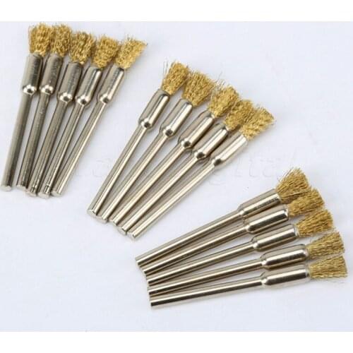30pcs/set Brass Wire Brush Rotary Tools Copper Wire Wheel Polising Cleaning Brush For Power Drill Tool