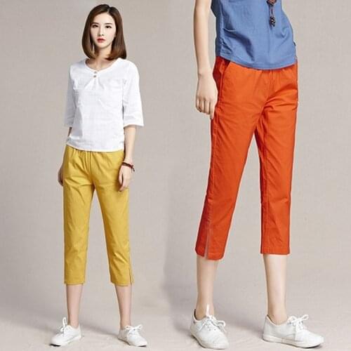 Women Pants Summer New Color High Waist Capris Harem Pants for Women Trousers Plus Size