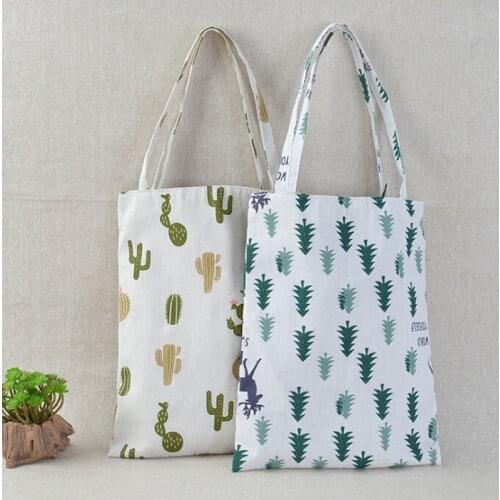 1x Pine Cactus Linen Bag Tote ECO Shopping Outdoor Canvas Shoulder Bags