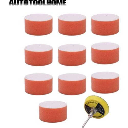 11pc 2 inch Car Sponge Polishing Wheel with 50mm Buffing Backing Plate Tools Kit For Dremel Accessories Grinding Woodworking