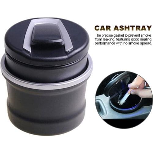 2020 Portable Car Auto Ashtray Smokeless Ashtray Cigarette Holder with Inner LED Light and Anti-slip Rubber Bottom