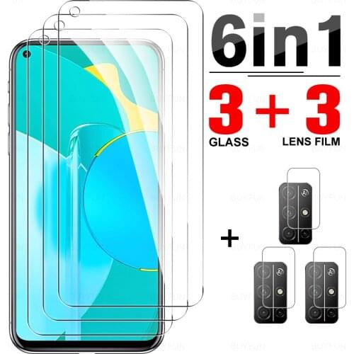 6-in-1 Cover Tempered Glass For Honor 10 10i Screen Protector For Honor 20 Pro 30 30s Global Version Phone Camera Protector Lens