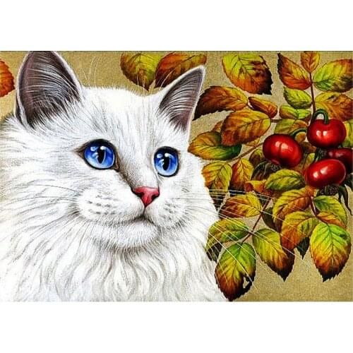 3D Special Shaped Diamond Painting,Leaves,"Cat",5D DIY Diamond Embroidery,Full Cross Stitch,Mosaic,Needlework,Crafts,Christmas