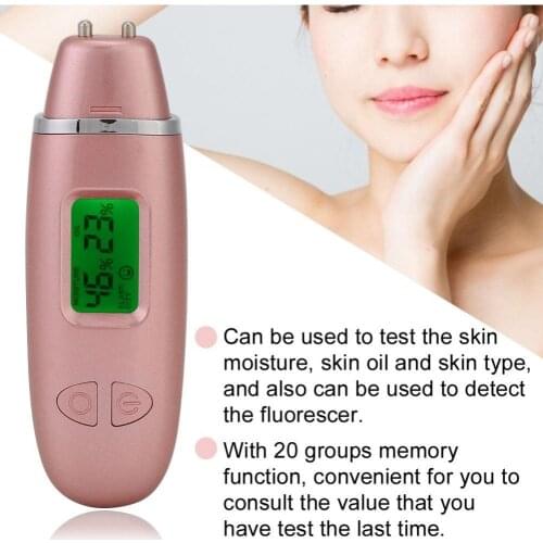 Skin Analyzer Precise Facial Skin Moisture Oil Content Detector LCD Digital Humidity Fluorescence Detection Skin Tester Monitor