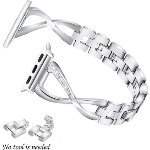 Link bracelet for apple watch strap 42mm 38mm 44mm 40mm 6/5/4/3/2/1 iwatch band stainless steel metal watchband accessories