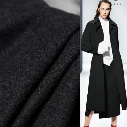 Black Grey Soft Wollen Wool Fabrics 100%Wool Materials Autumn Women Jacket Coat Sewing Cloth Tailor Freeshipping