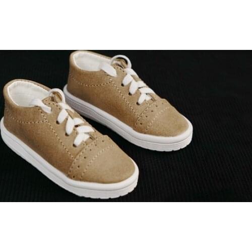 D01-P113 children handmade toy 1/3 1/4 Doll Accessories BJD/SD doll shoes Flat casual shoes sneakers sand brown 1 pair