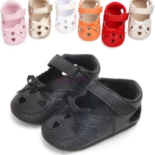 DHL 100pair Newborn Baby Bowknot Hollow Infant Baby Girls Crib Shoes Soft Sole Anti-slip Sneakers Shoes Girls First Walkers