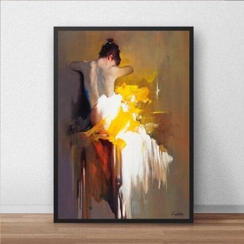 Naked Woman Abstract Art Character Modern Nordic Poster Canvas Living Room Home Decoration Painting (Unframed)