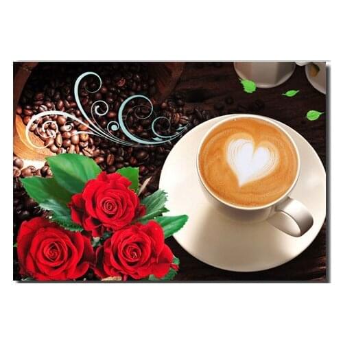 Red Rose coffee 3D Sets For Embroidery Handmade Diy Diamond Painting Greek mythology Diamond Mosaic Needlework