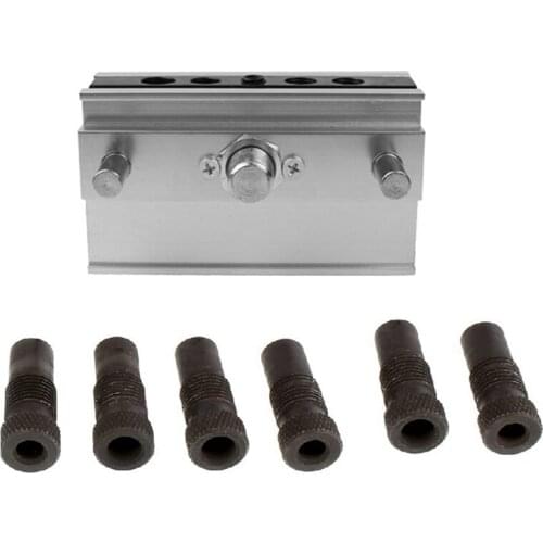 Straight Hole Locator Metric Woodworking Nail Clamp Tool with 6 Nail Clamp Bushes Wood Clamp Set Drill Clamp Set