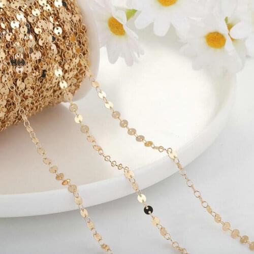14K Real Gold Plated Copper Chains Round Chains DIY Jewelry Findings for Women Necklace Bracelet Jewelry Making Components DIY