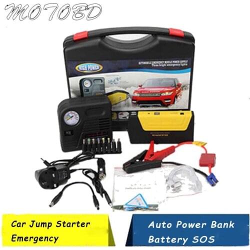 Portable Starter Battery Booster Multifunction Car Jump Starter 12v Laptop Power Bank with Emergency Tools Air Compressor