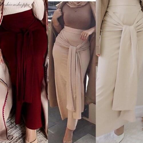 Fashion Womens Skirts Long Skirt Princess Bodycon Elegant Modest Muslim Bottoms Longer Party Islamic Clothing