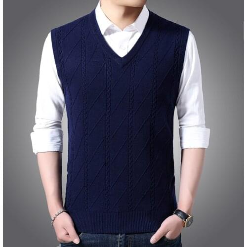 Men Sweater Vest New Fashion Brand Sweater For Mens Comfortable Pullovers Slim Knitwear Autumn Casual Clothing Male Vest MZB001