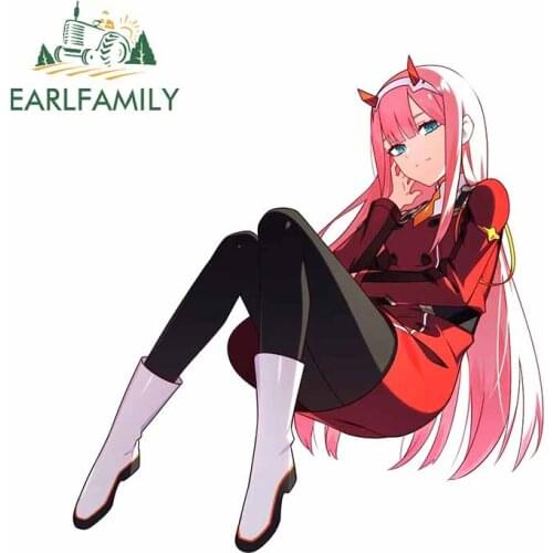EARLFAMILY 13cm x 12.3cm For Pin on DARLING In The FRANXX Car Stickers Waterproof Decal Vinyl Material Suitable for RV Decor