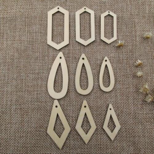 Unfinished Blank Leaf Treeop Wood Pendants Wooden Charm Earring for DIY Dangle Earring Jewelry Making Supplies