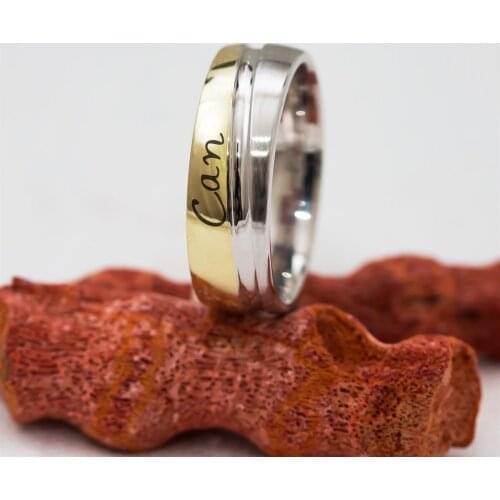 Personalized Gold Color Pass Is Unisex Silver Wedding Ring
